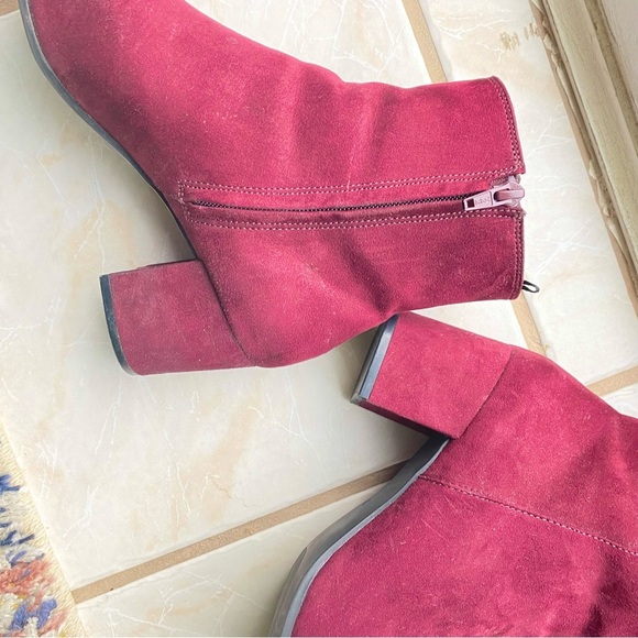 Burgundy Suede Ankle Boots - Size 39/US 8 - H&M Excellent Condition - Picture 13 of 14